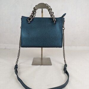 CHARLES & KEITH Teal Chain Handle Tote Bag Shoulder Bag